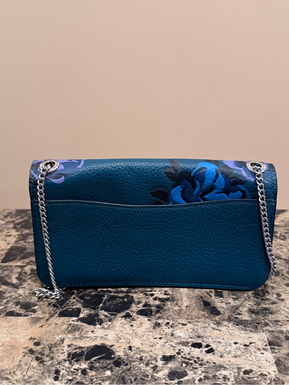 ❌SOLD❌Coach Morgan Crossbody with Jumbo Floral Print Deep Turquoise - Picture 4 of 14